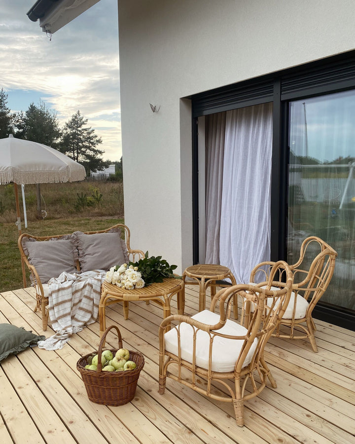 Brindisi Garden Lounge Set with Table 4 Seater Rattan Natural
