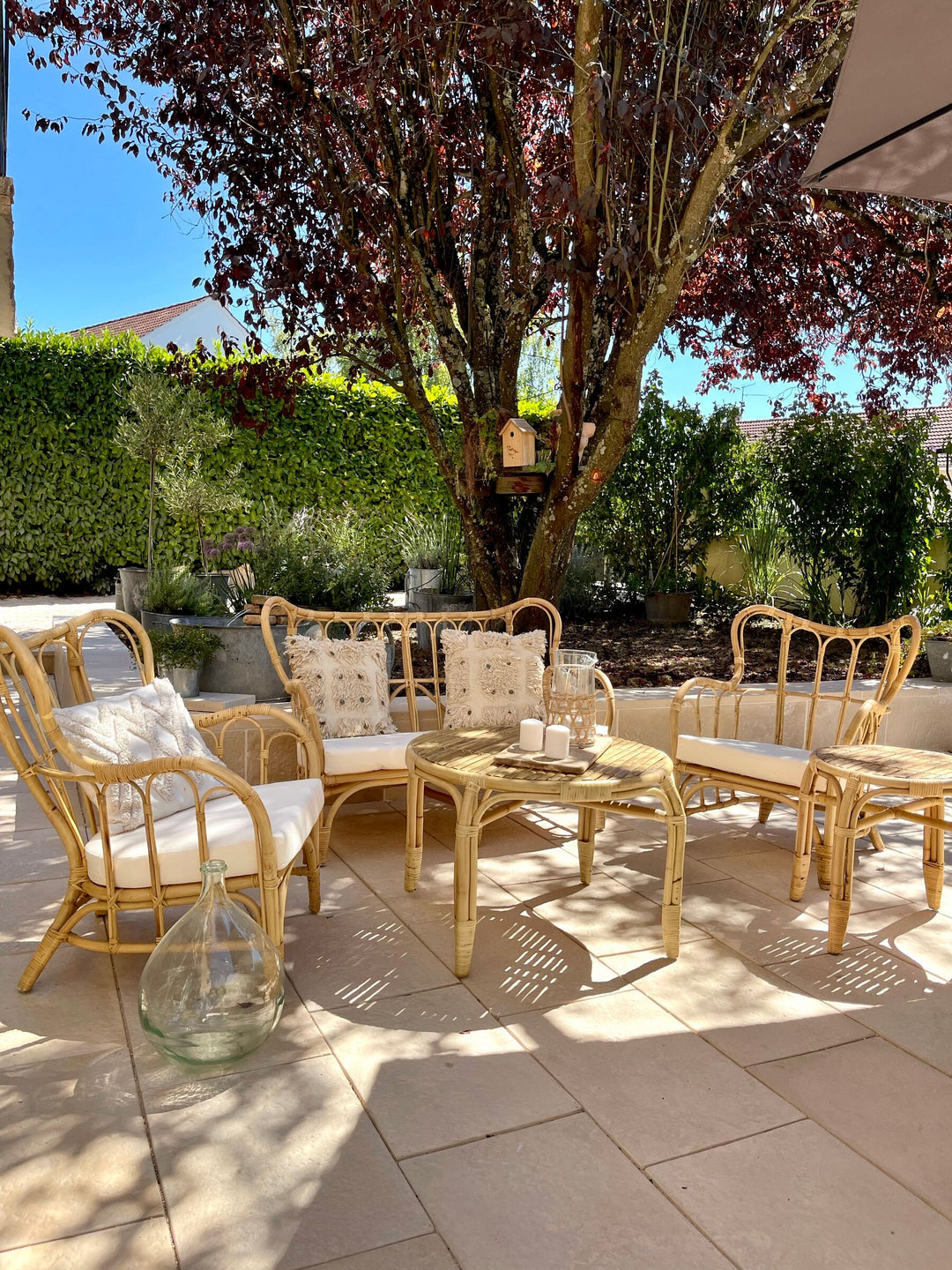Brindisi Garden Lounge Set with Table 4 Seater Rattan Natural