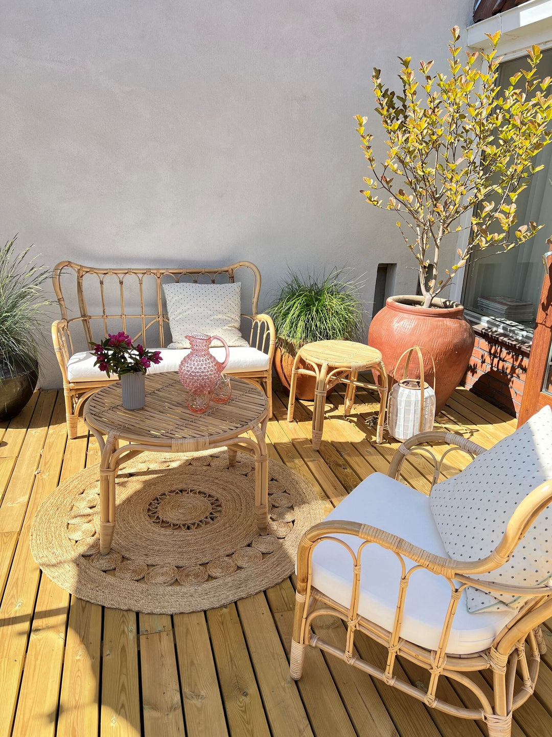 Brindisi Garden Lounge Set with Table 4 Seater Rattan Natural