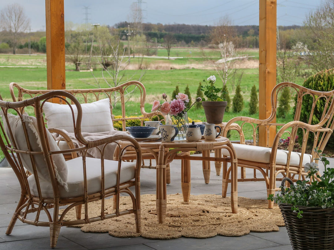 Brindisi Garden Lounge Set with Table 4 Seater Rattan Natural