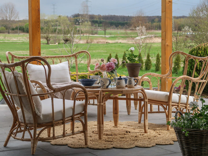 Brindisi Garden Lounge Set with Table 4 Seater Rattan Natural