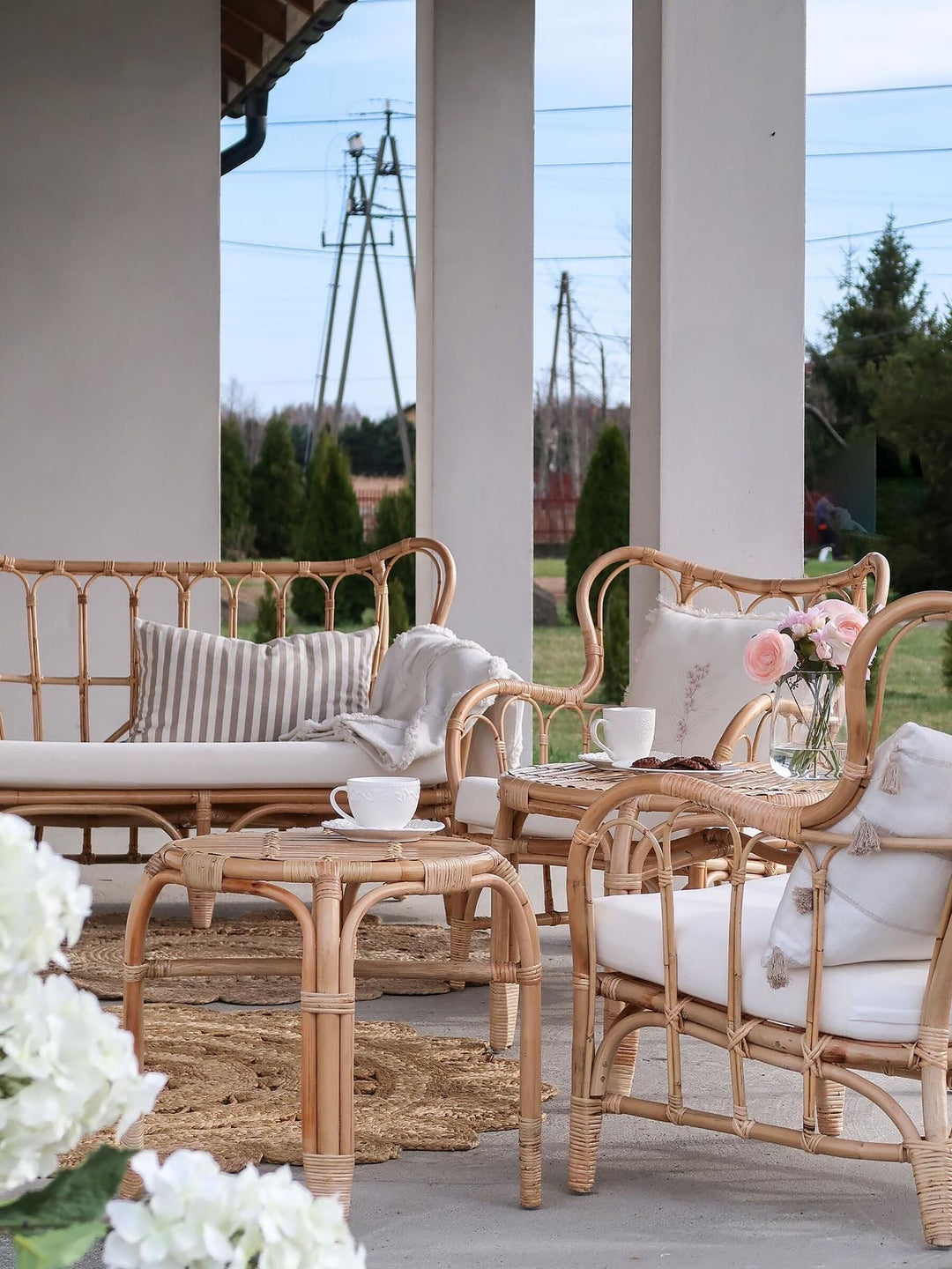 Brindisi Garden Lounge Set with Table 4 Seater Rattan Natural