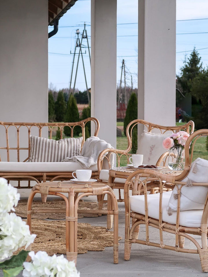 Brindisi Garden Lounge Set with Table 4 Seater Rattan Natural