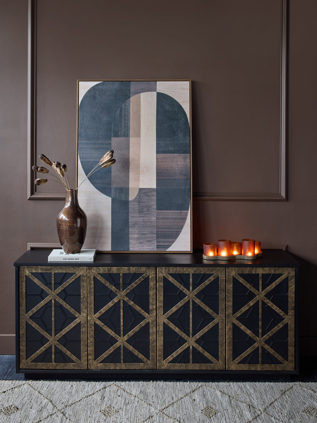 Libra Reeno Fretwork 4 Door Buffet Sideboard