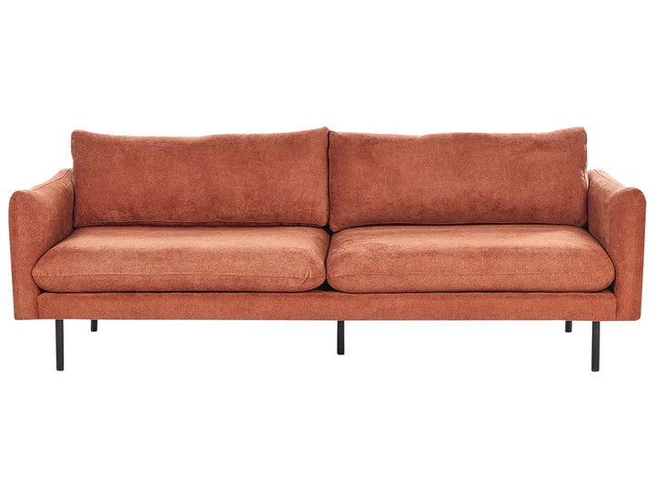 Golden brown chenille three seater sofa for comfortable living rooms