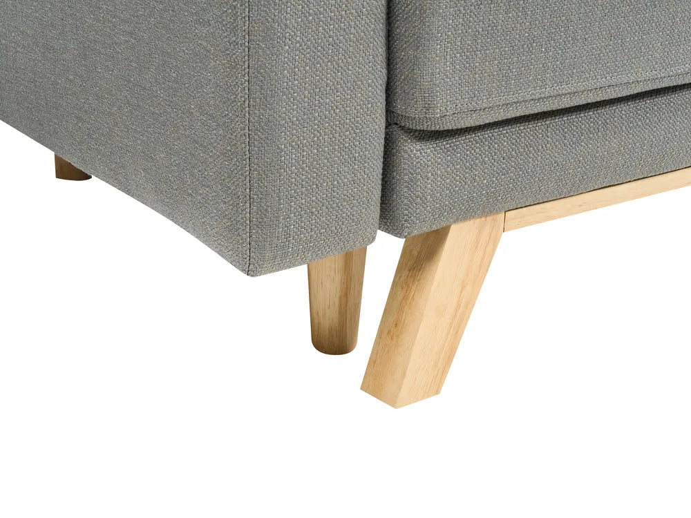 Sofa Bed 3 Seater Fabric Grey with Storage Left Hand Arsaluis