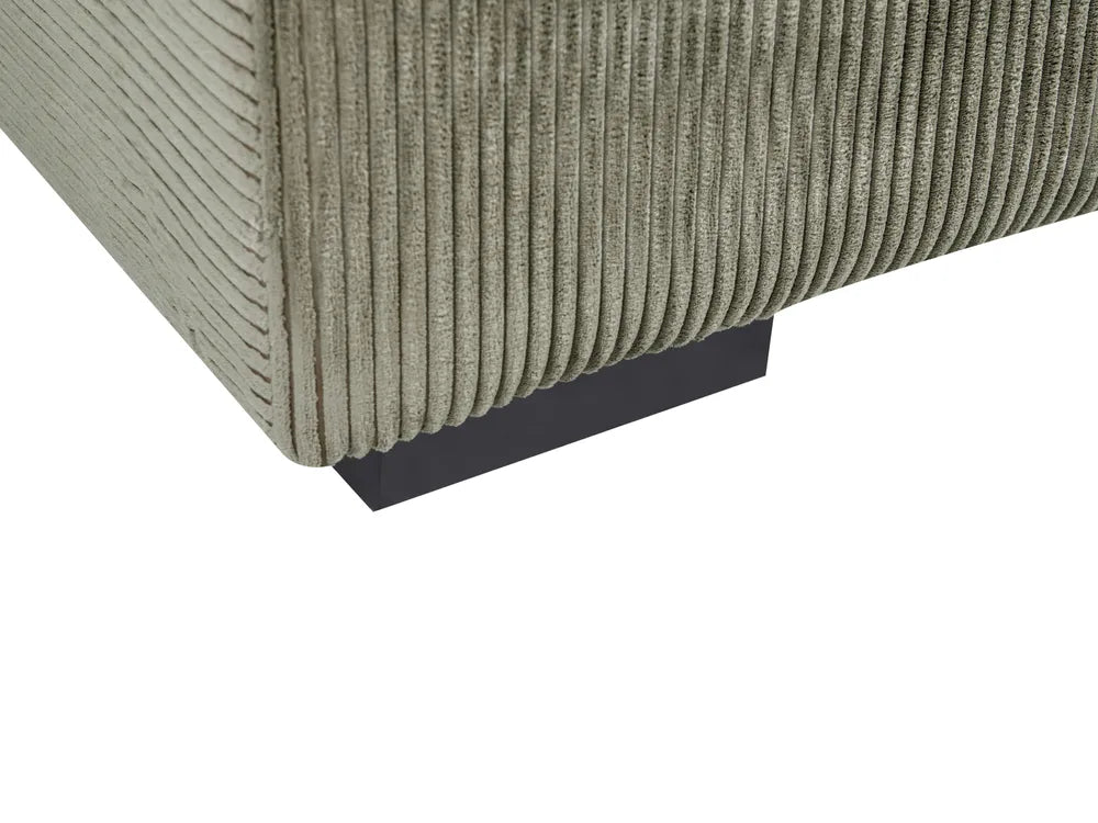 Corner Sofa 4 Seater Corduroy Green with Ottoman Left Hand Lecanto