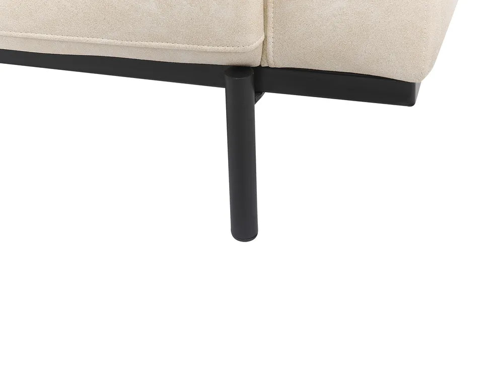 Sofa 3 Seater Faux Leather Beige Jarrow