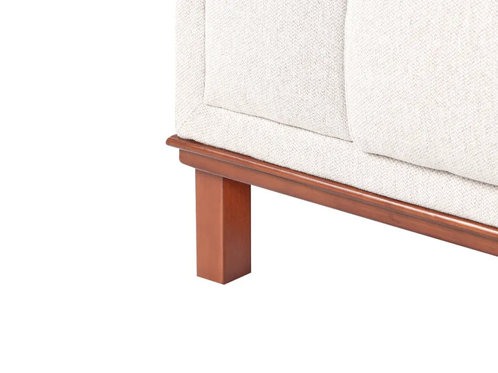 Corner Sofa 4 Seater Fabric Light Beige Left Hand Josanna