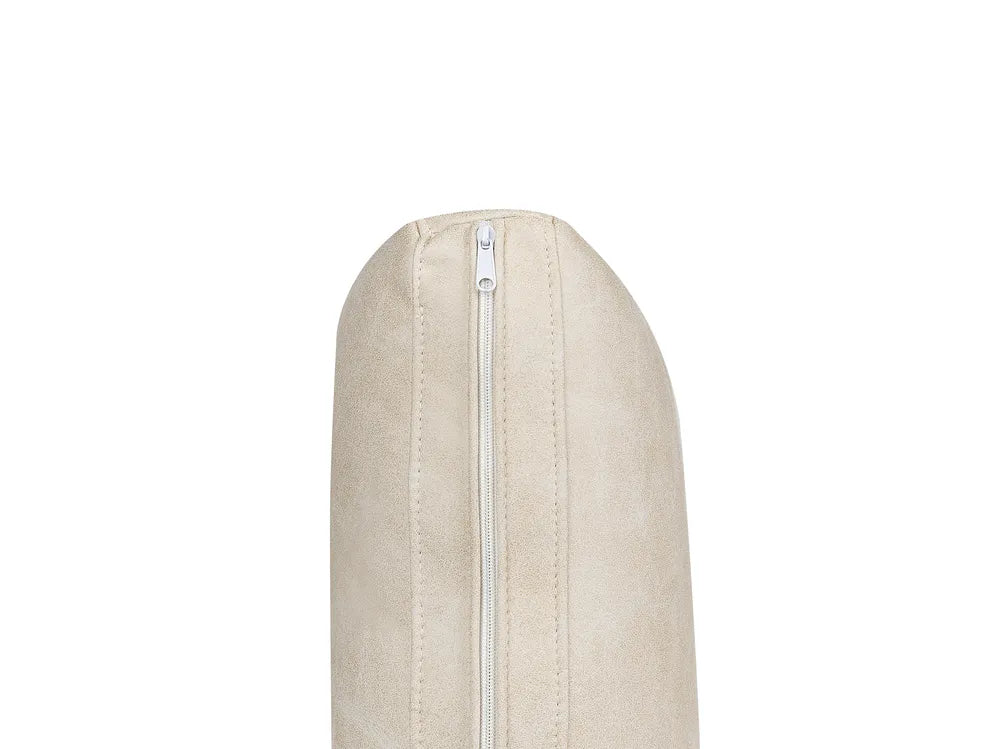 Sofa 3 Seater Faux Leather Beige Jarrow