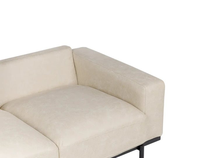 Sofa 3 Seater Faux Leather Beige Jarrow