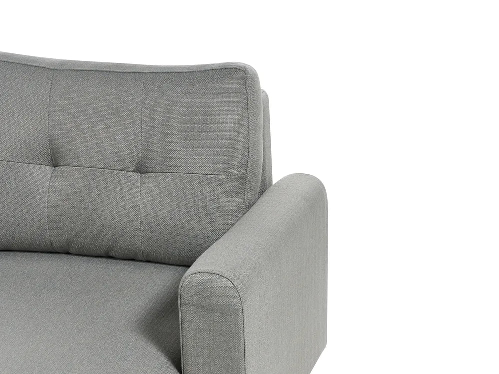Sofa Bed 3 Seater Fabric Grey with Storage Left Hand Arsaluis