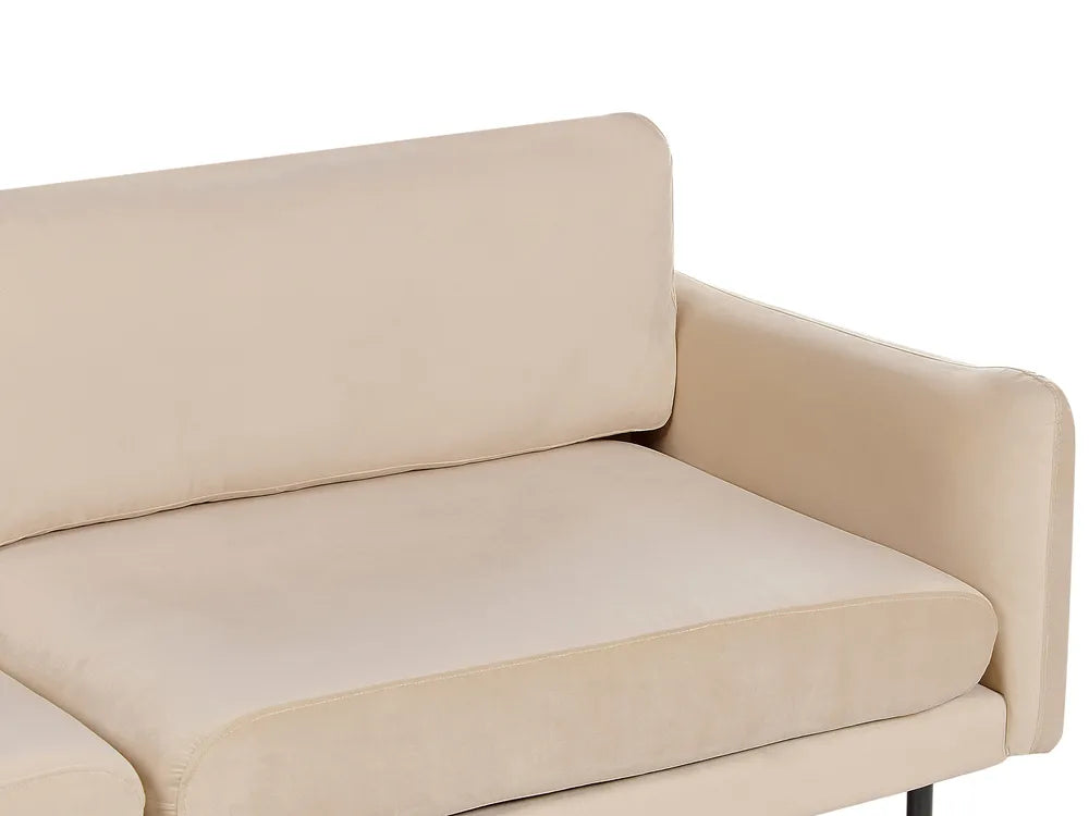 Sofa 3 Seater Velvet Beige Praylow