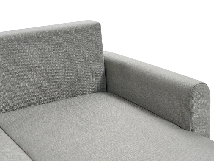 Sofa Bed 3 Seater Fabric Grey with Storage Left Hand Arsaluis