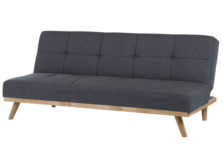 Sofa Bed 3 Seater Fabric Dark Grey Charlesa