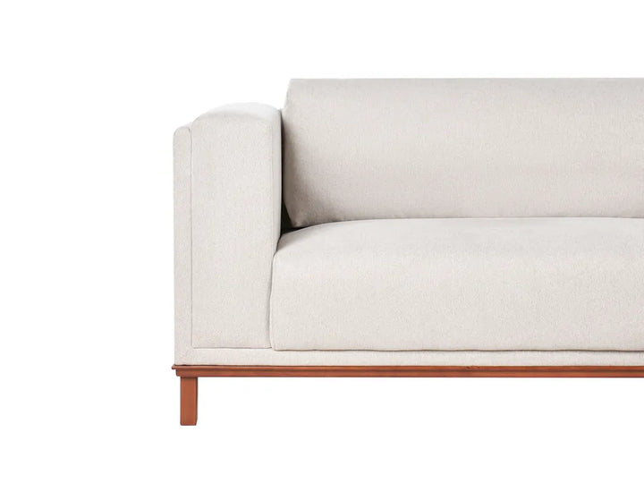 Corner Sofa 4 Seater Fabric Light Beige Left Hand Josanna