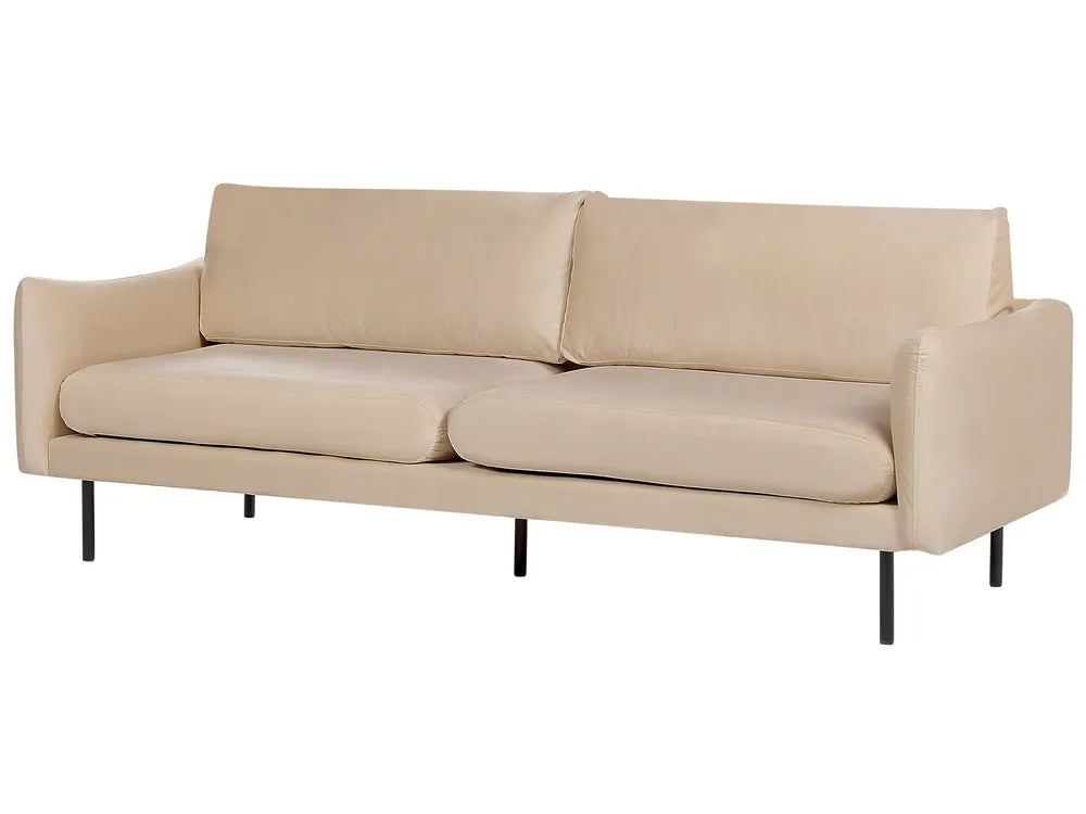 Sofa 3 Seater Velvet Beige Praylow
