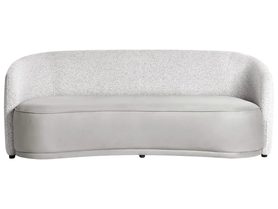 Gray sofa with textured backrest on a white background