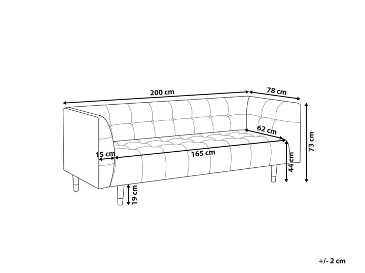 Sofa 3 Seater Boucle Off-White Cilla