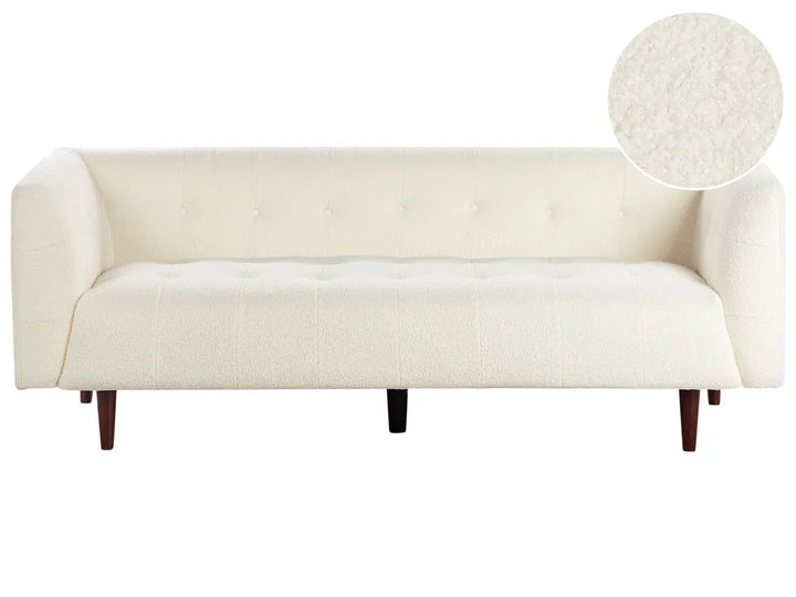 Sofa 3 Seater Boucle Off-White Cilla