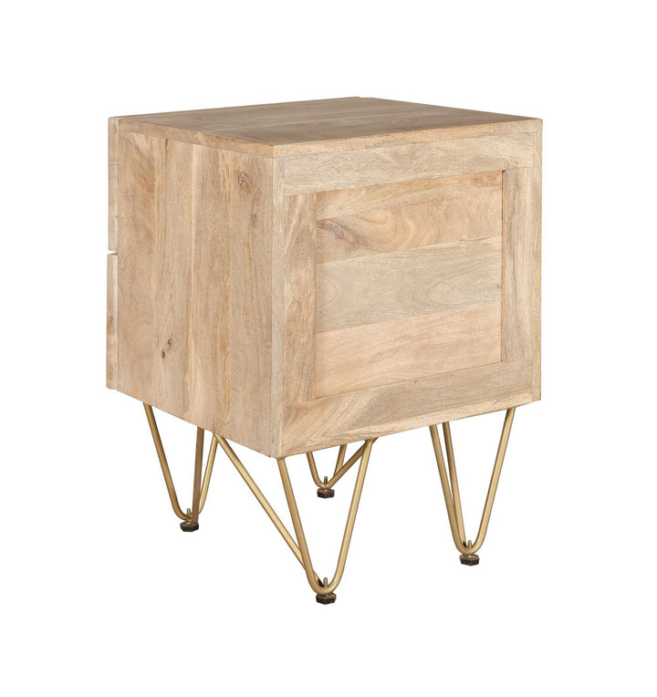 Light Gold 2 Drawer Side Table