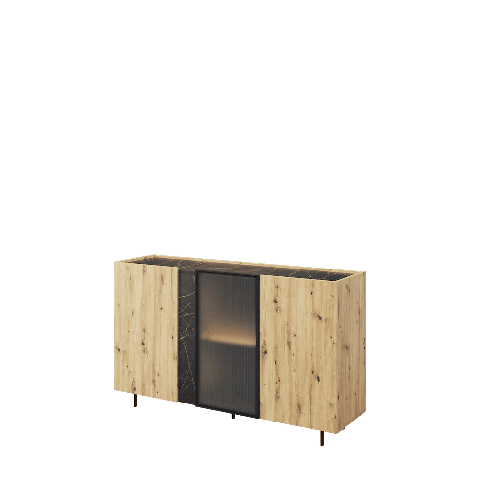 Sideboard Cabinet 150cm Oak Artisan Marmo MR-06