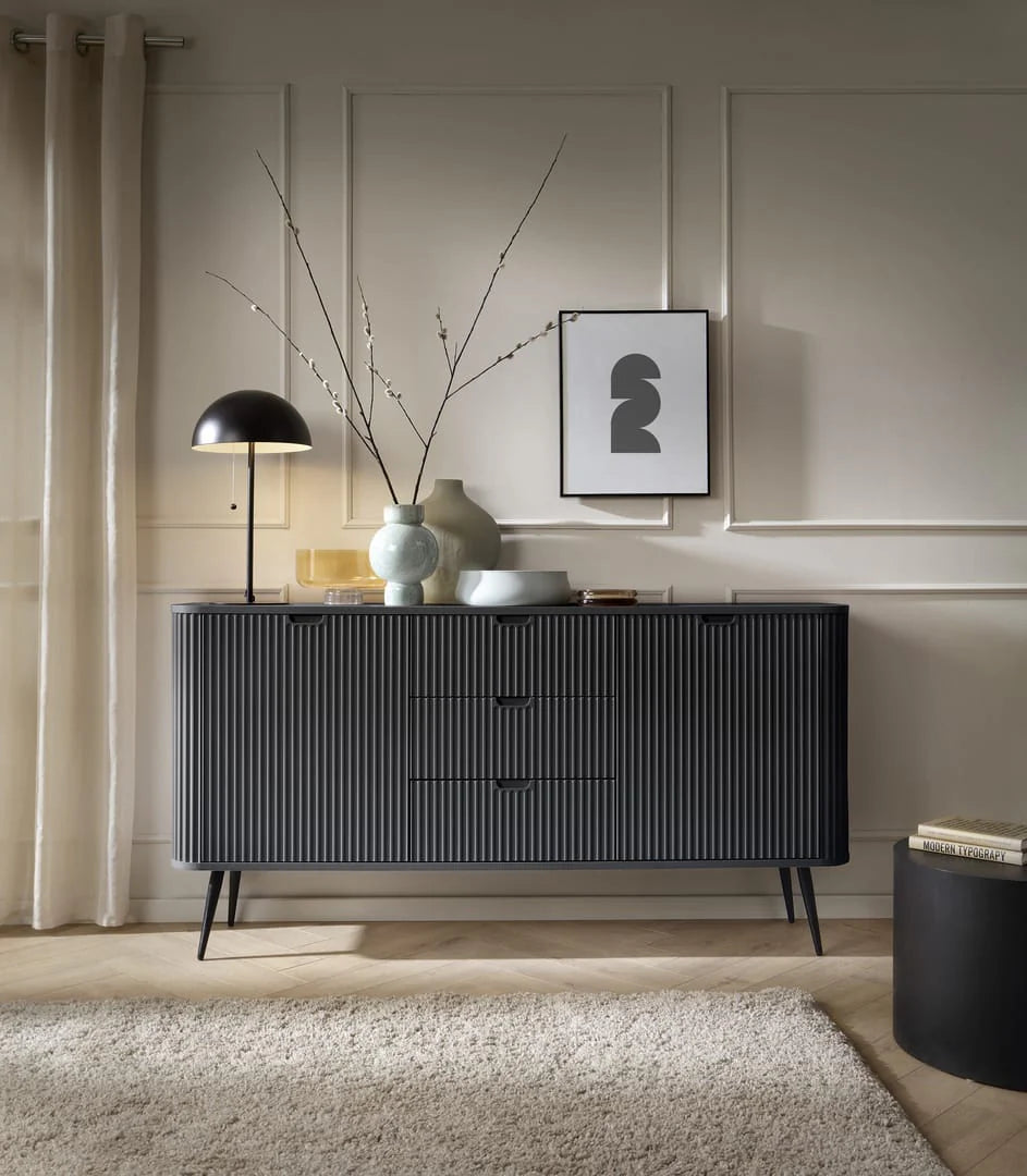 Sideboard Cabinet 168cm Black Zova