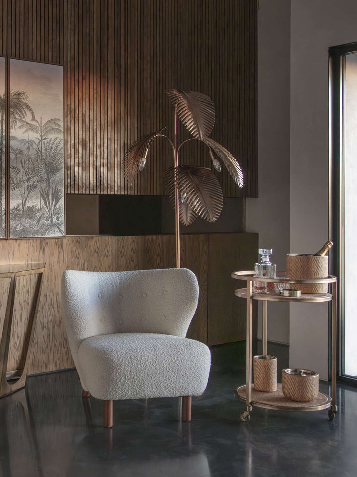 Libra Lewis Wingback Occasional Chair Cream Boucle