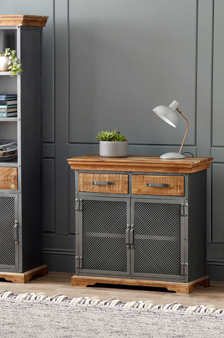 Metropolis Industrial 2 Drawer Cabinet / Sideboard