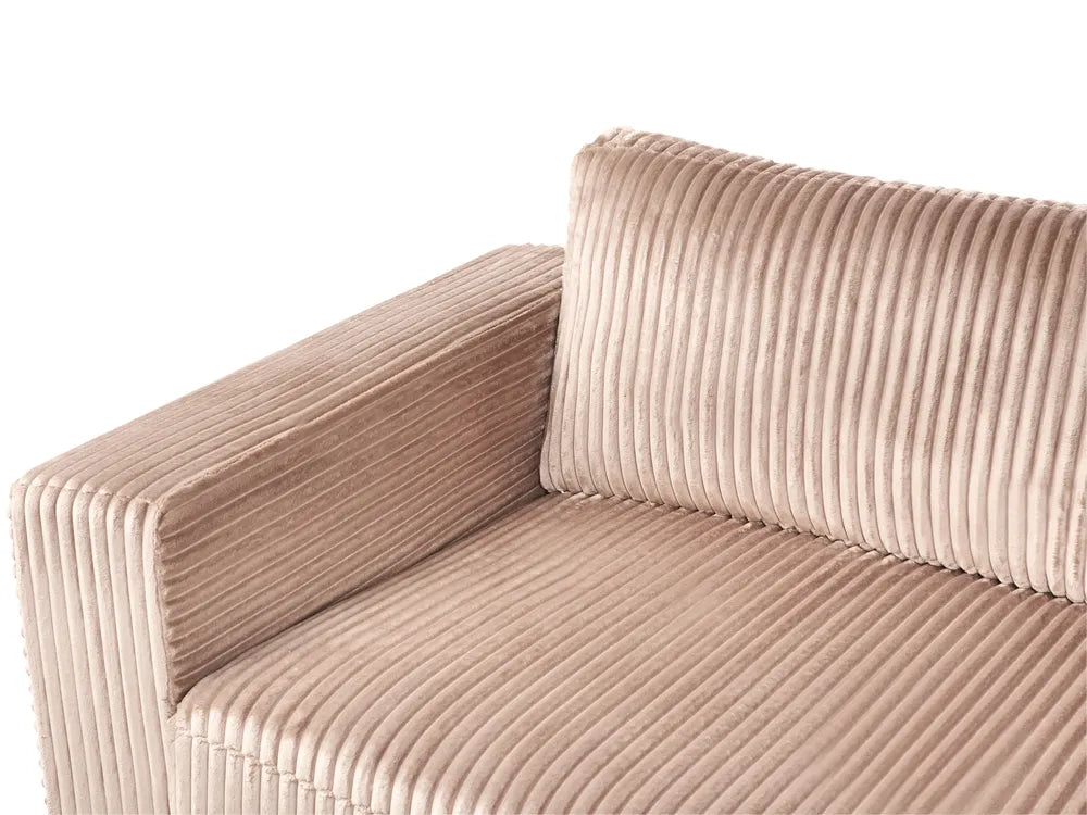 Corner Sofa 4 Seater Corduroy Light Brown Left Hand Vardie