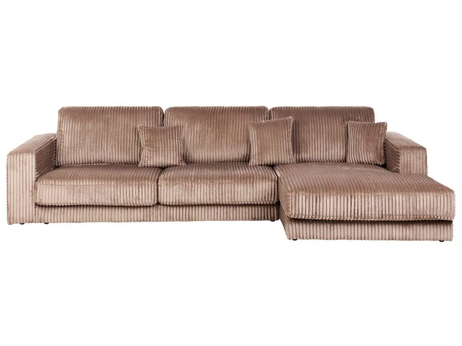 Brown sectional sofa on a white background