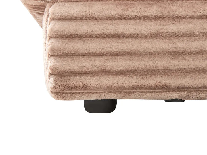 Corner Sofa 4 Seater Corduroy Light Brown Left Hand Vardie