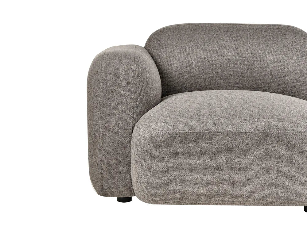 Sofa 3 Seater Fabric Dark Grey Brinnlee