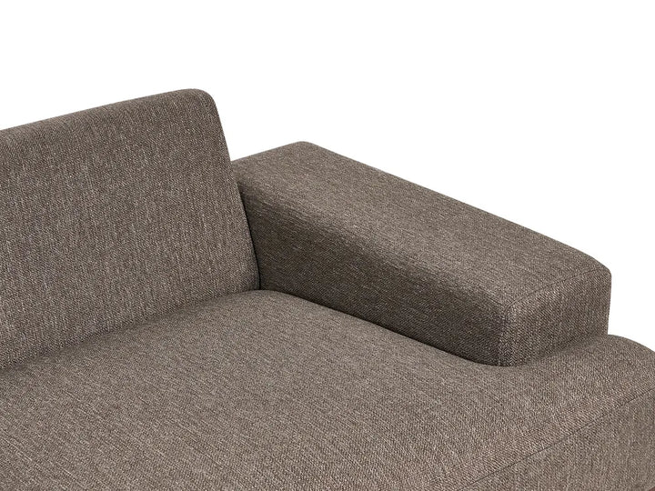 Corner Sofa 3 Seater Fabric Brown Right Hand Ibach