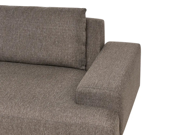Corner Sofa 3 Seater Fabric Brown Right Hand Ibach