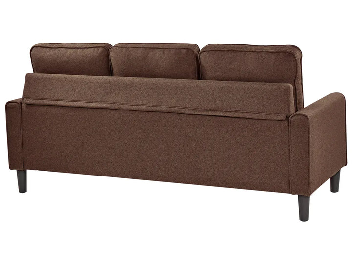 Sofa 3 Seater Fabric Brown with Ottoman Assuntino