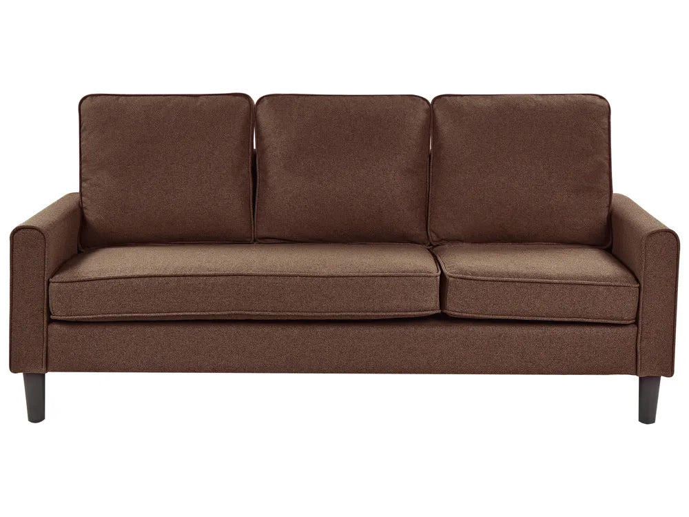 Sofa 3 Seater Fabric Brown with Ottoman Assuntino