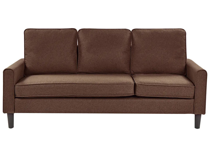 Sofa 3 Seater Fabric Brown with Ottoman Assuntino