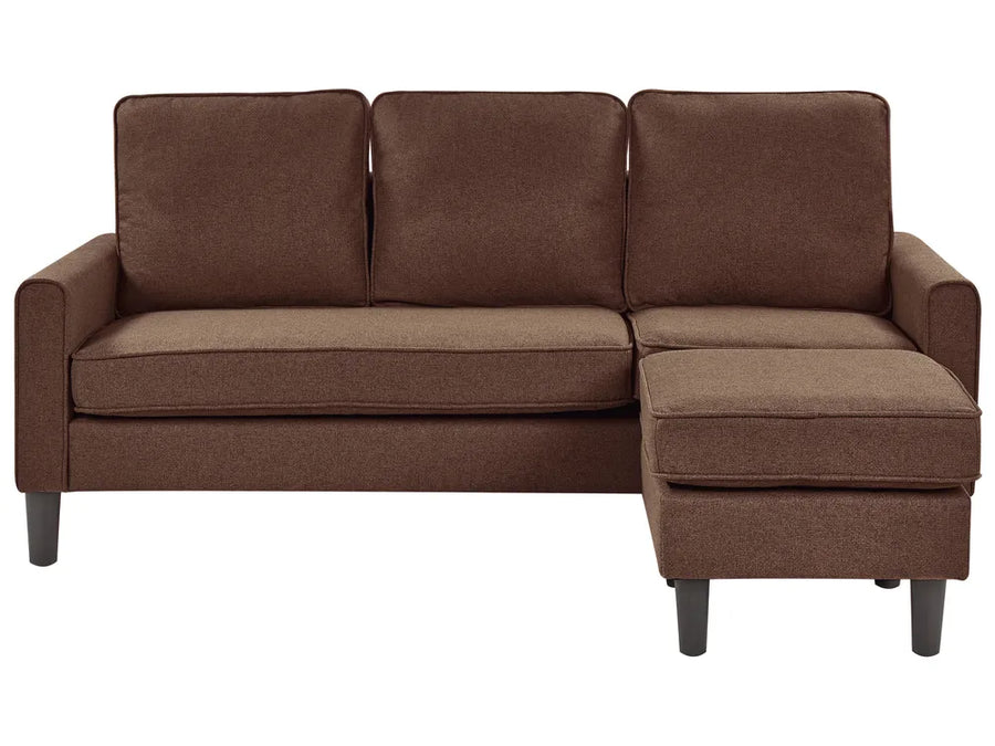 Brown sectional sofa on a white background