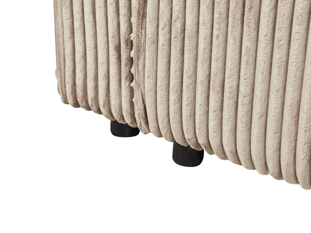 Corner Sofa Bed 3 Seater Corduroy Light Brown with Storage Left Hand Middale