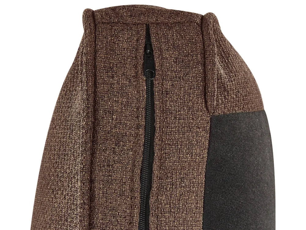 Sofa 3 Seater Fabric Brown with Ottoman Assuntino