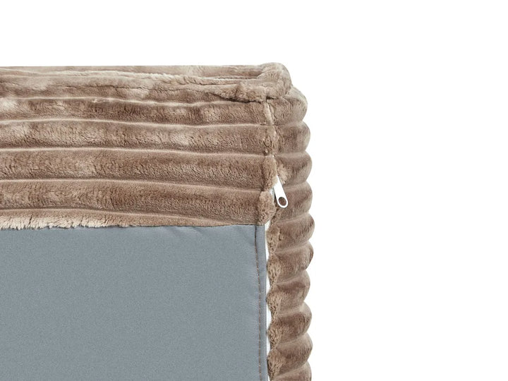 Corner Sofa Bed 3 Seater Corduroy Light Brown with Storage Left Hand Middale