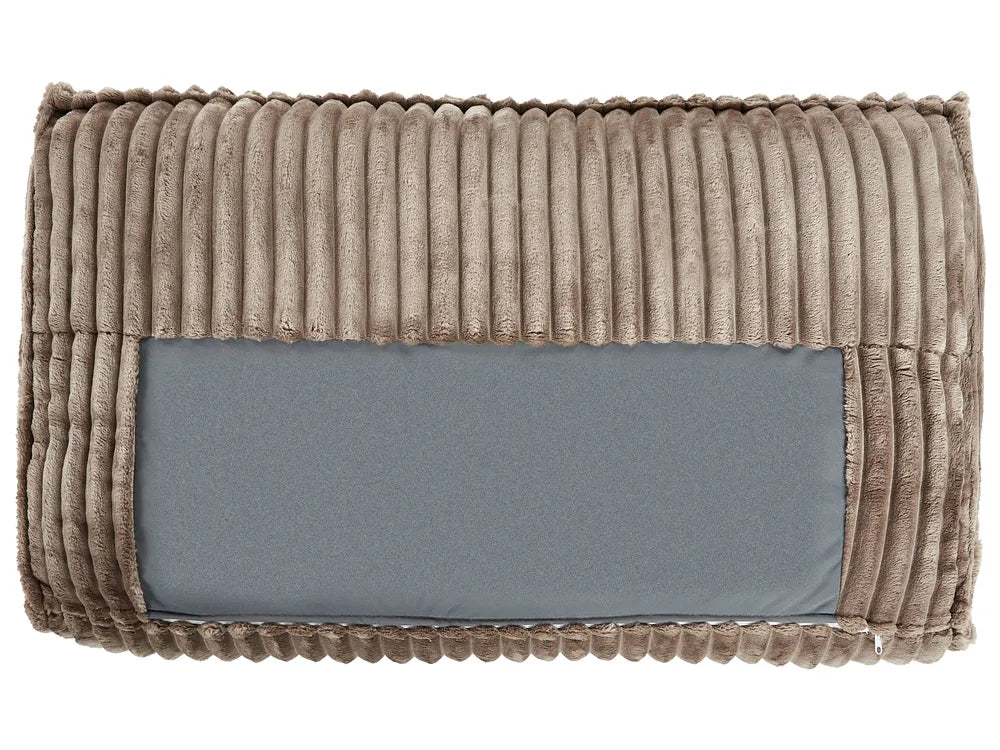 Corner Sofa Bed 3 Seater Corduroy Light Brown with Storage Left Hand Middale