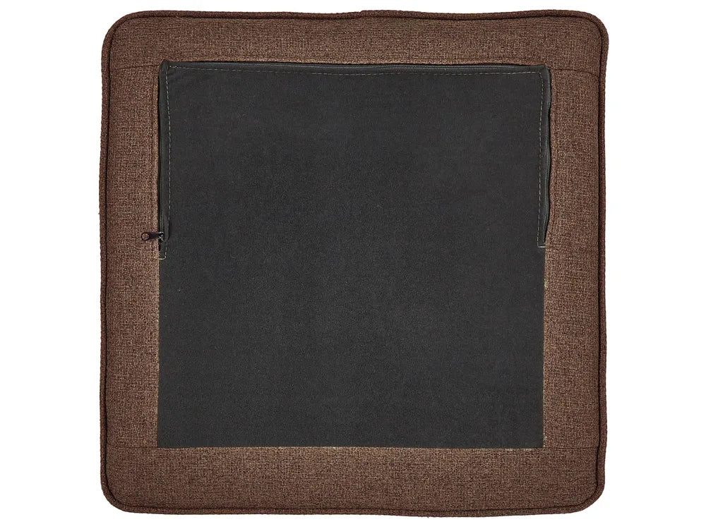 Sofa 3 Seater Fabric Brown with Ottoman Assuntino