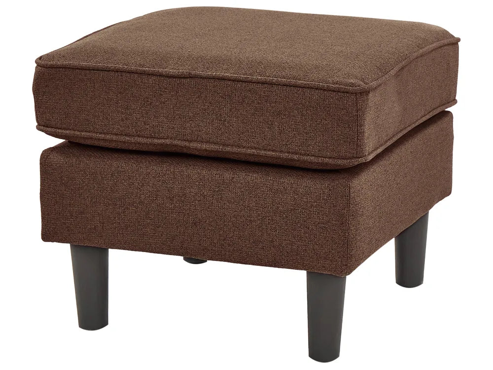 Sofa 3 Seater Fabric Brown with Ottoman Assuntino