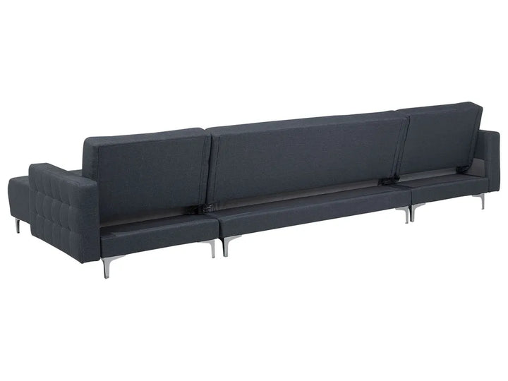 Modular U-Shape Sofa Bed 5 Seater Fabric Dark Grey Denby