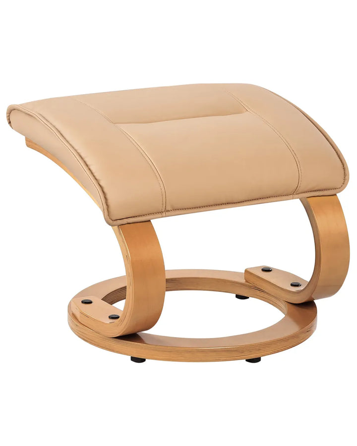 Massage Chair with Footstool Faux Leather Light Brown Kars