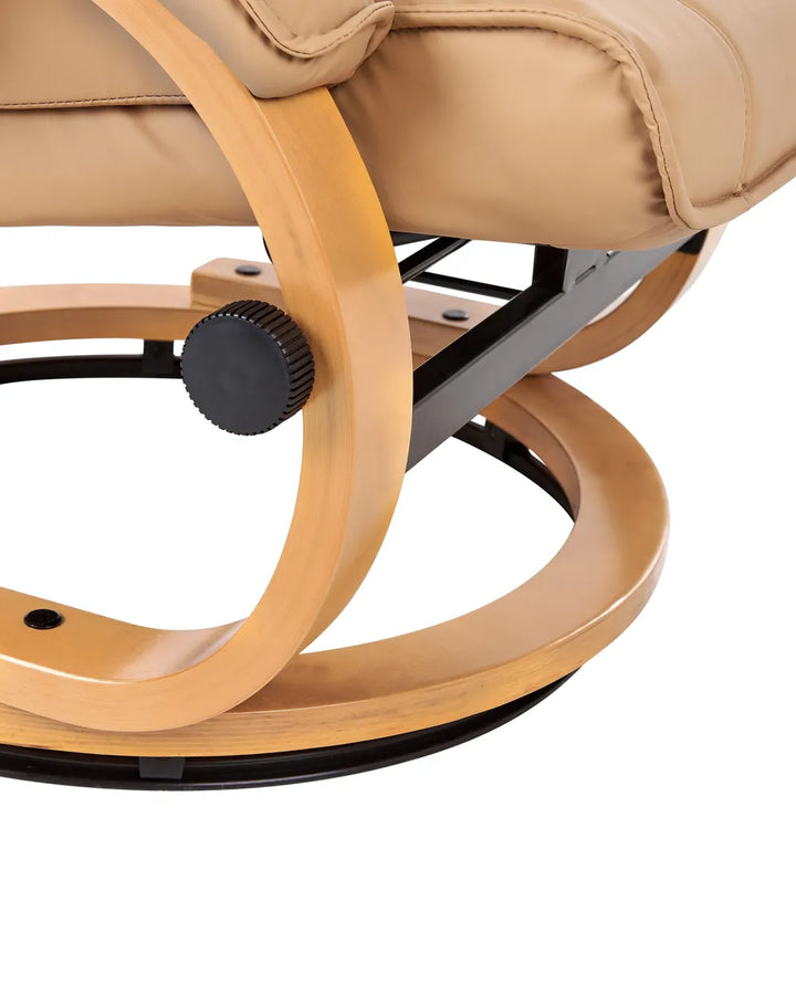 Massage Chair with Footstool Faux Leather Light Brown Kars