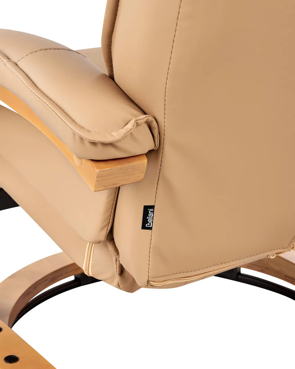 Massage Chair with Footstool Faux Leather Light Brown Kars