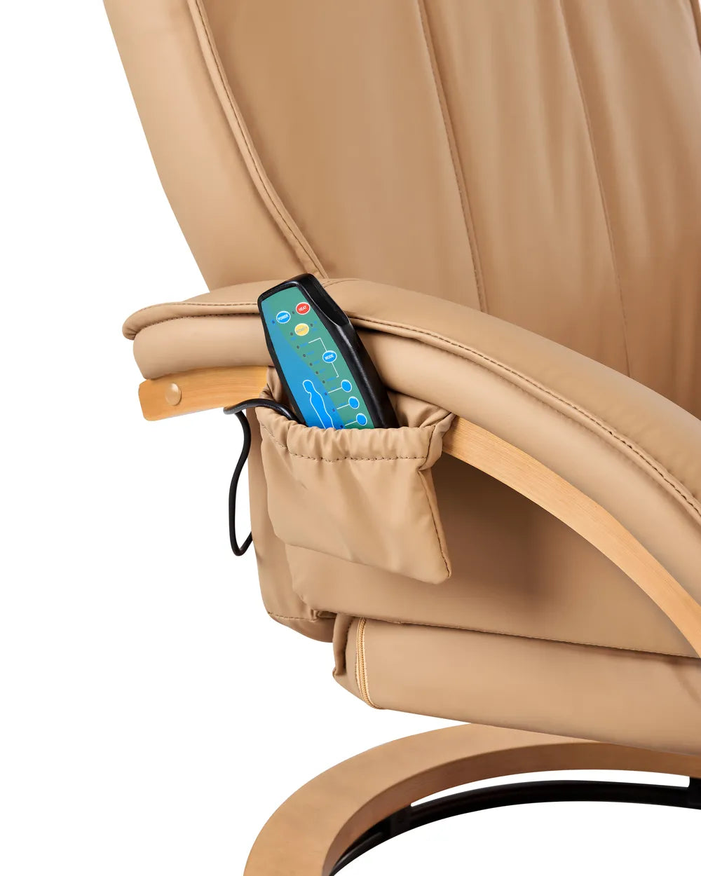 Massage Chair with Footstool Faux Leather Light Brown Kars